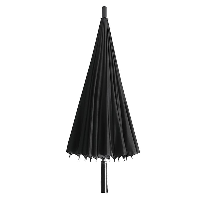 Paraplu met lange steel voor regen Groot formaat Dik Winddicht 24 baleinen Rechte stok black