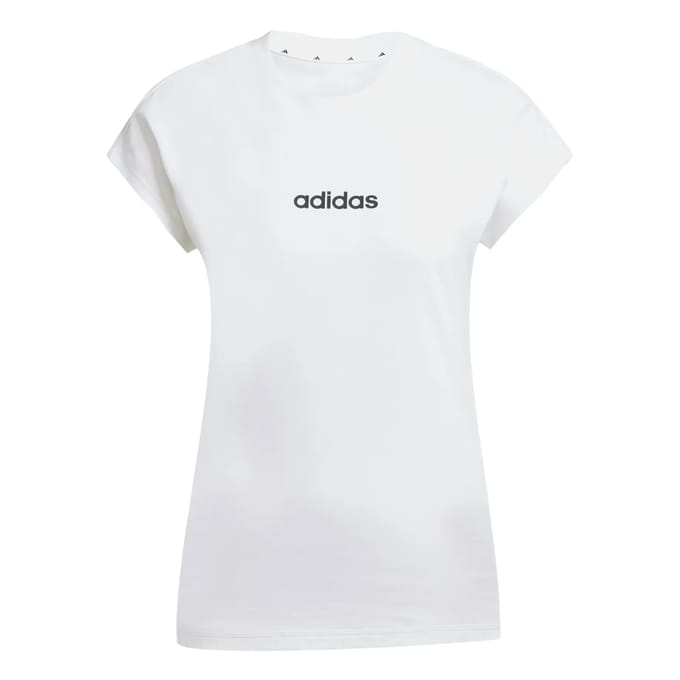 Adidas Sportswear Essentials Linear Katoenen T-Shirt - Dames - Wit