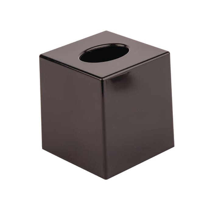 Zwarte vierkante tissue doos
