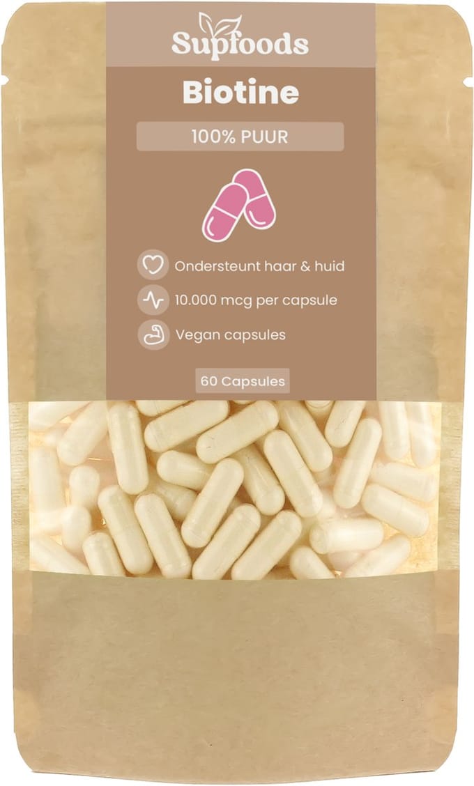 Biotine Capsules 10.000 mcg - 60 Capsules - Hooggedoseerd Vitamine B8 Supplement