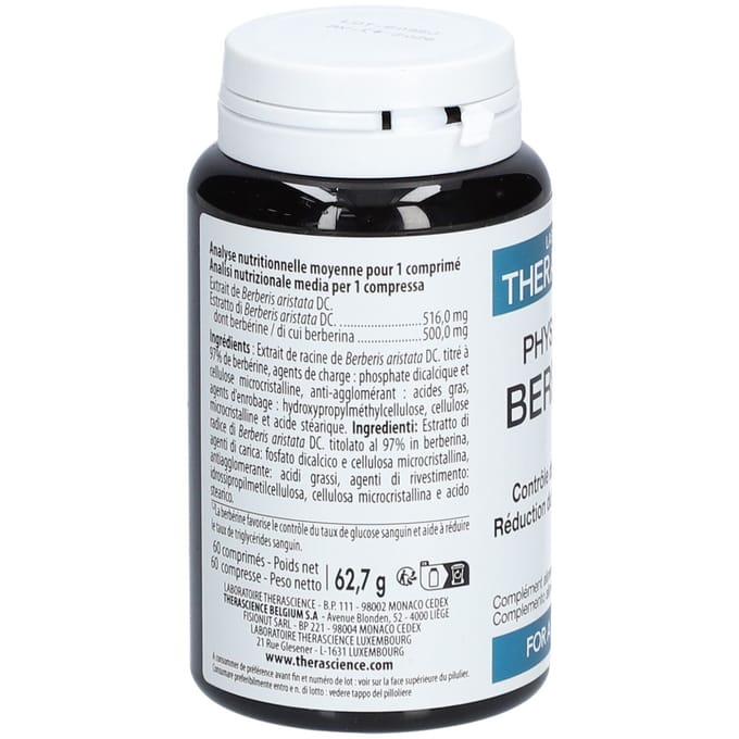 Physiomance Berbérine PHY312B 60 Gecomprimeerde tabletten