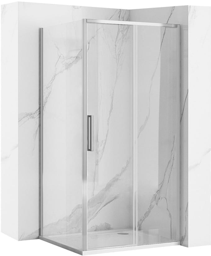 Rea Rapid Slide - Hoekdouchecabine - Chroom - 100X100 Vierkant - 100X100X195Cm