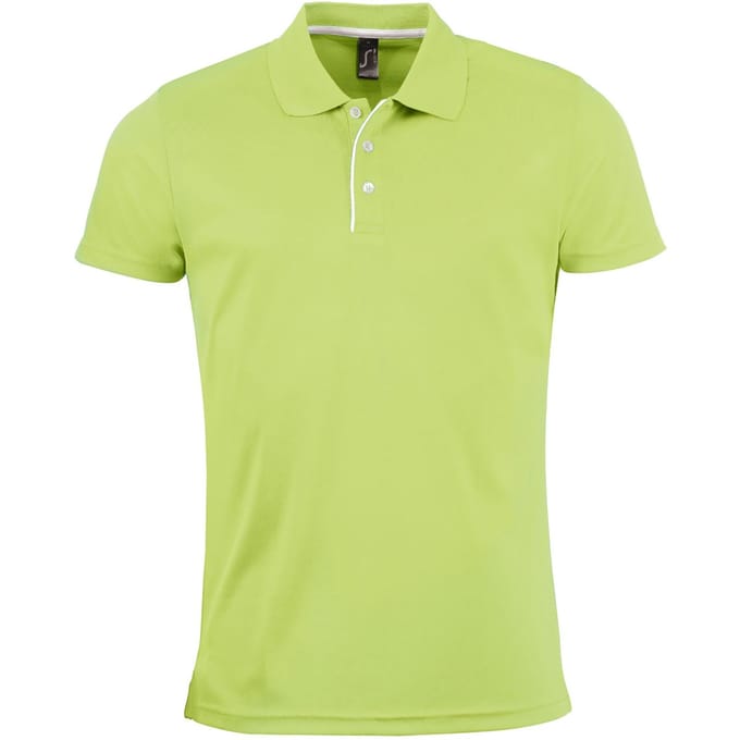 SOLS Heren Performer korte mouw Pique Polo Shirt (Appelgroen)