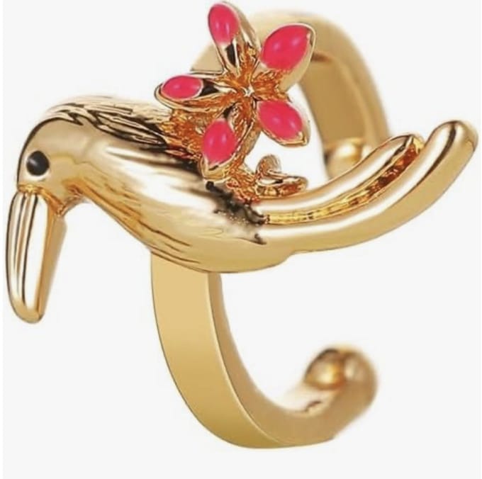 Vogel ear cuff | goud gekleurd