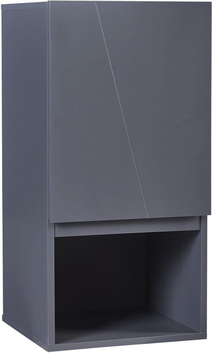 Badkamerkast Overath met deur en open vak grijs 60x30x30 cm [en.casa]