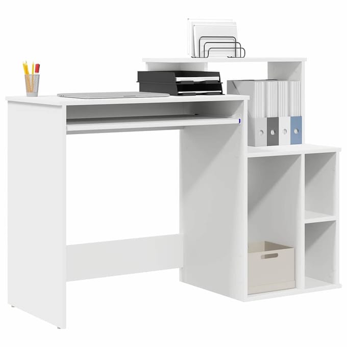 vidaXL - Bureau - Wit - 120,5 - x - 44 - x - 88,5 - cm - Bewerkt - hout