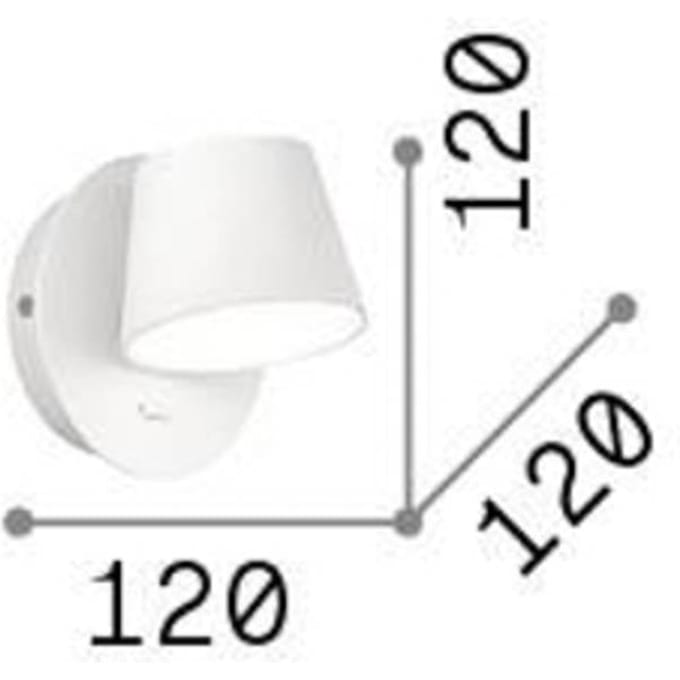 Ideal Lux LED wandlamp Gim, zwart, aluminium, 12 cm