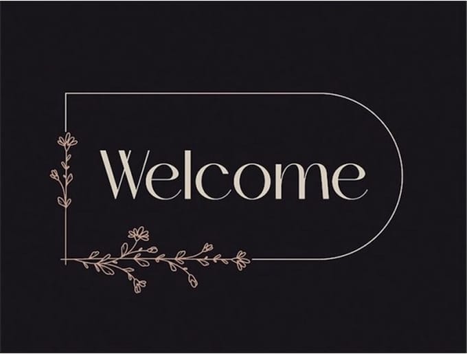 MD Entree - Deurmat - Schoonloopmat - Impression - Rosa Flowers Welcome - 40 x 60 cm