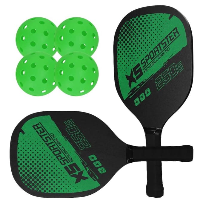 Racket Set Racket Set 2 Rackets en 4 Pickleballs Pickle-Bal Racket en Bal Sportaccessoires veelkleurig
