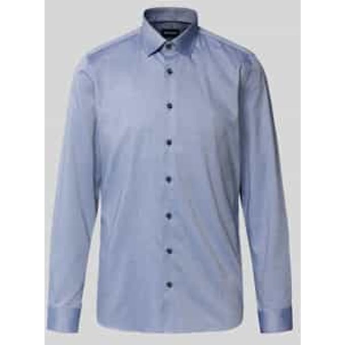 OLYMP Level Five Overhemd, Body Fit, Kent, Marineblauw