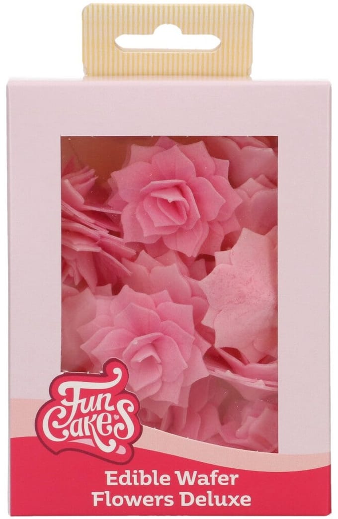 FunCakes Eetbare Bloemen Deluxe - Papieren Bloem - Rose Rosalia Roze Medium - pk/15
