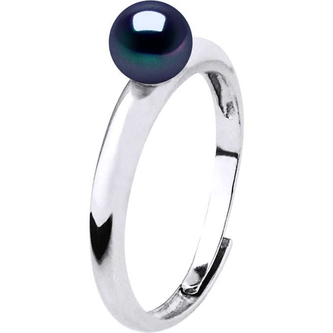 Eenvoudige Ring - Echte Cultured Zoetwaterparels Rond 5-6 mm