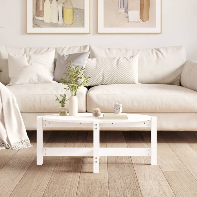 vidaXL - Salontafel - 87x48x35 - cm - massief - grenenhout - wit