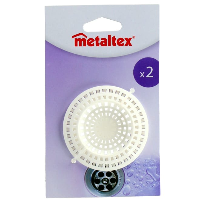 Metaltex - Gootsteenfilter Universeel - 2 stuks - 7 Cm - Wit