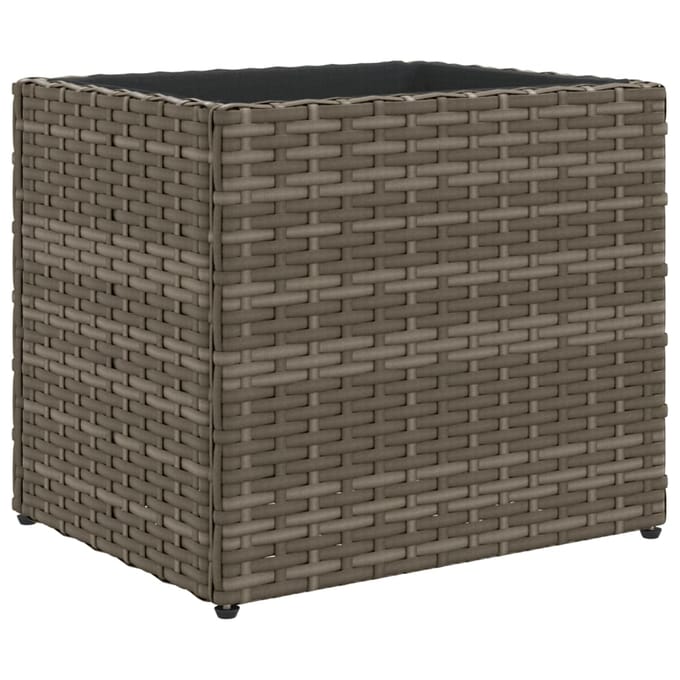 vidaXL - Plantenbak - 36x30x32 - cm - poly - rattan - grijs
