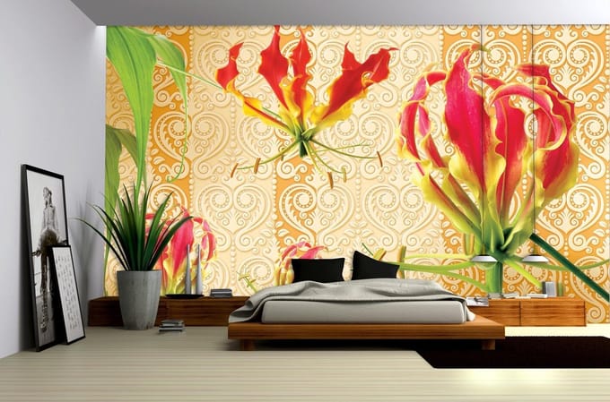 Poster | Oranje , Rood | 104 x 70,5 cm