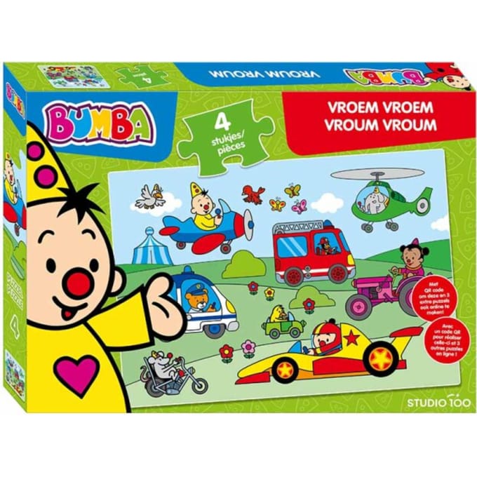 Bumba - Puzzel - "Vroem Vroem" - 4 Stukken - Voor peuters - FSC MIX