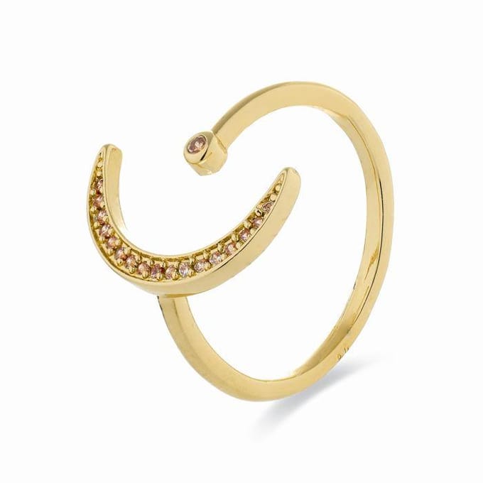 Bague - LUXENTER - Bb - Or jaune 18k - Zircone cubique - Largeur 16,5 mm Taille unique