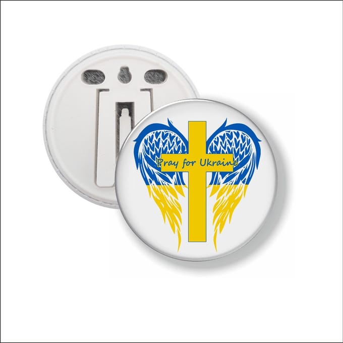 Button Met Clip - Pray For Ukraine - Oekraine