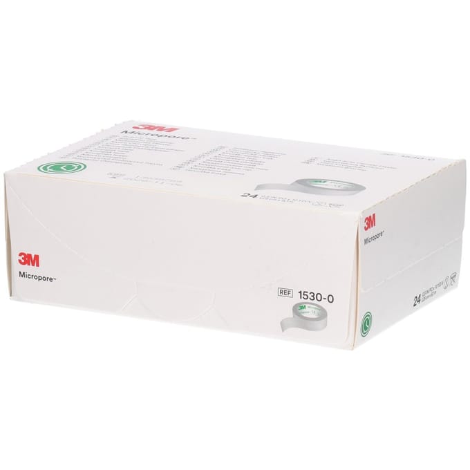3M Micropor Hechtpleister 1530-0 – 1,25 cm x 9,1 m – 24 Rollen