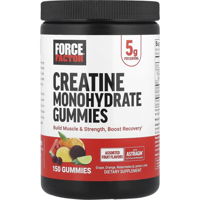 Force Factor, creatine monohydraat gummies, gemengd fruit, 150 gummies
