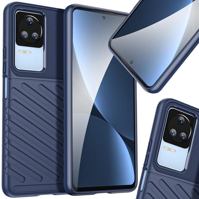 Thunder Case étui Xiaomi Poco F4 5G coque blindée en silicone bleu