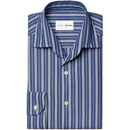 Overhemd Eton x Tretorn Striped One Piece Collar Blauw / male