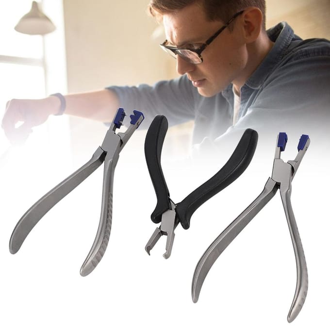 3 stuks Randloze Bril Tang Optische Bril Afstel Tang Reparatie Kit gray