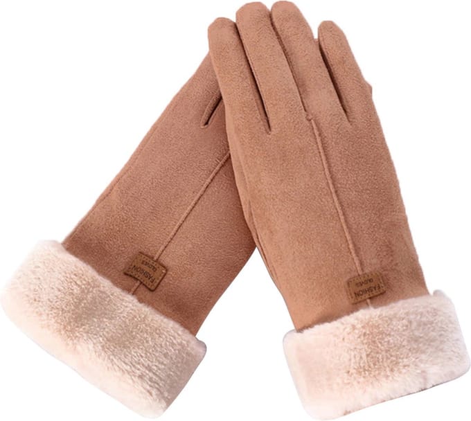 Hidzo Dames Handschoenen Bruin Maat S/M