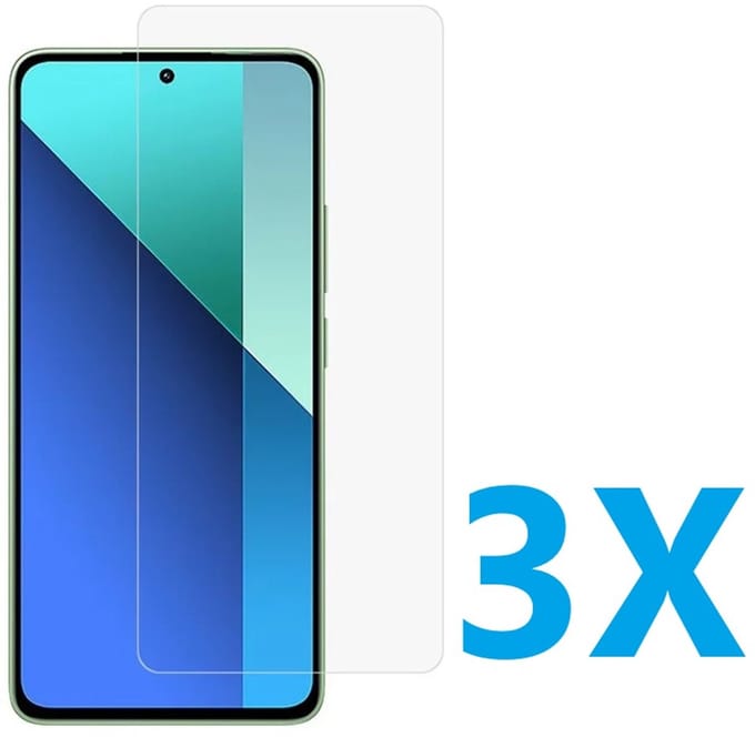 Screenprotector Glas - Tempered Glass Screen Protector Geschikt voor: Xiaomi Redmi 13 4G / Redmi 13 5G / Poco M6 - 3x
