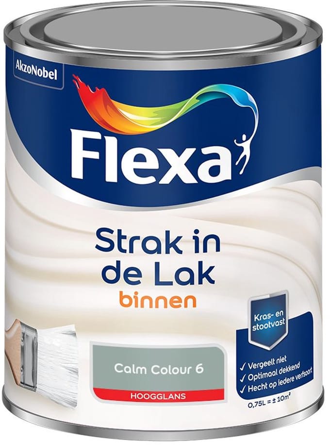 Flexa - Strak In De Lak Binnenlak Hoogglans - Calm Colour 6 - Mengverf - 750 Ml