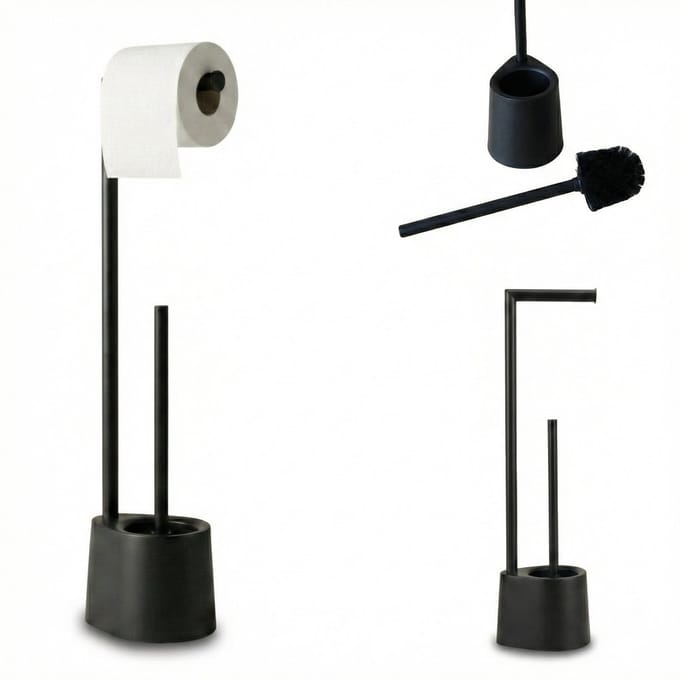 Toiletpapierhouder en WC-borstel STILK, 63 cm
