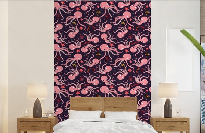 Behang - Fotobehang Octopus - Baby - Design - Breedte 140 cm x hoogte 220 cm