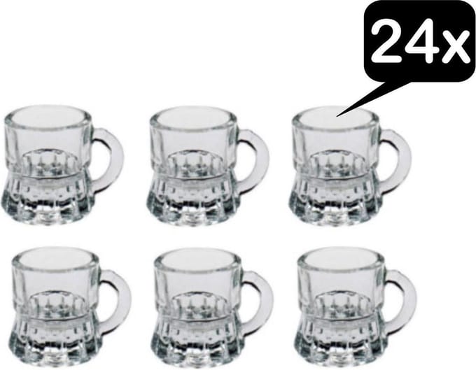 Borrelglaasjes-shotglaasjes-oktoberfest bierpul-set van 24 stuks