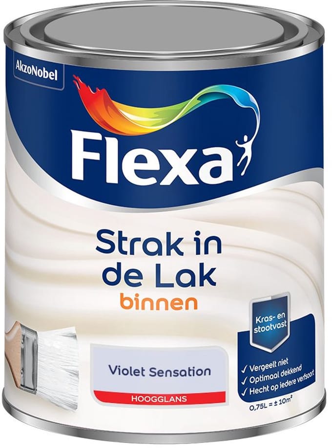 Flexa - Strak In De Lak Binnenlak Hoogglans - Violet Sensation - Mengverf - 750 Ml