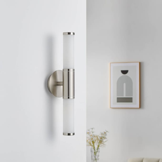 EGLO Aantrekkelijke wandlamp Palmo 2 lichts nikkel