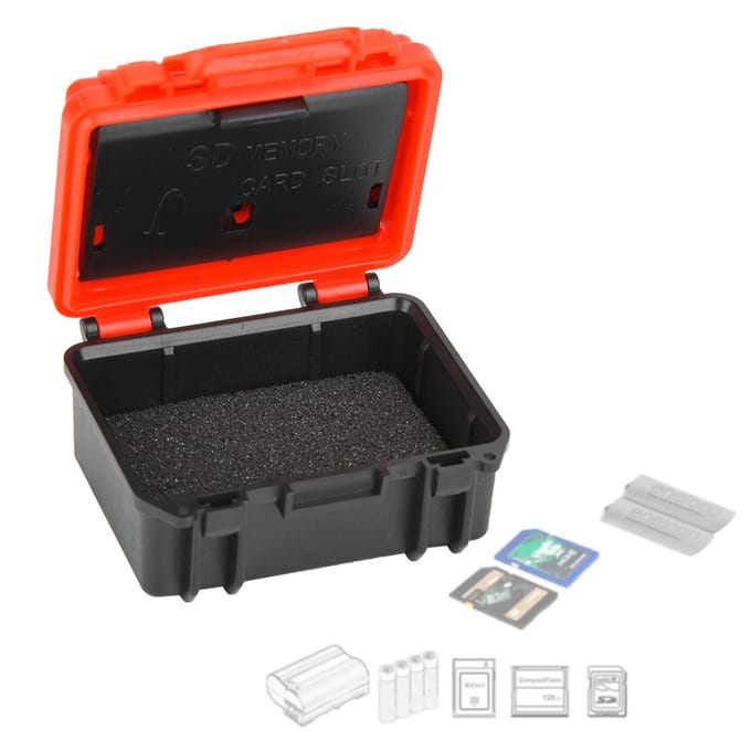 ABS Camera Batterij CD Geheugenkaart Stofdichte Opbergdoos Case voor P‑E6 black