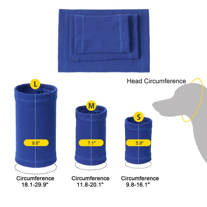 Cache-oreilles cache-cou pour chien, pour le toilettage du bruit, l'anxiété, apaisant Large gris