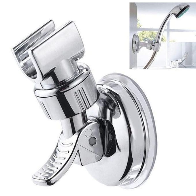 Support de douche auto-adhésif réglable, 1 pièce, support de pomme de douche, support à ventouse, accessoires de salle de bains 1pcs white