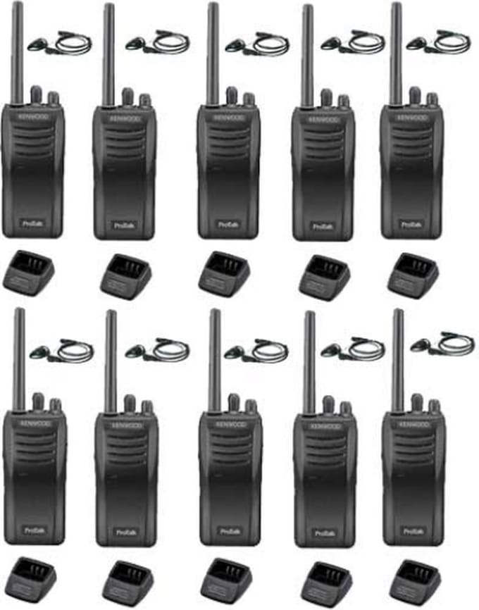Set van 10 stuks Kenwood TK-3501 met D-shape oortje en laders