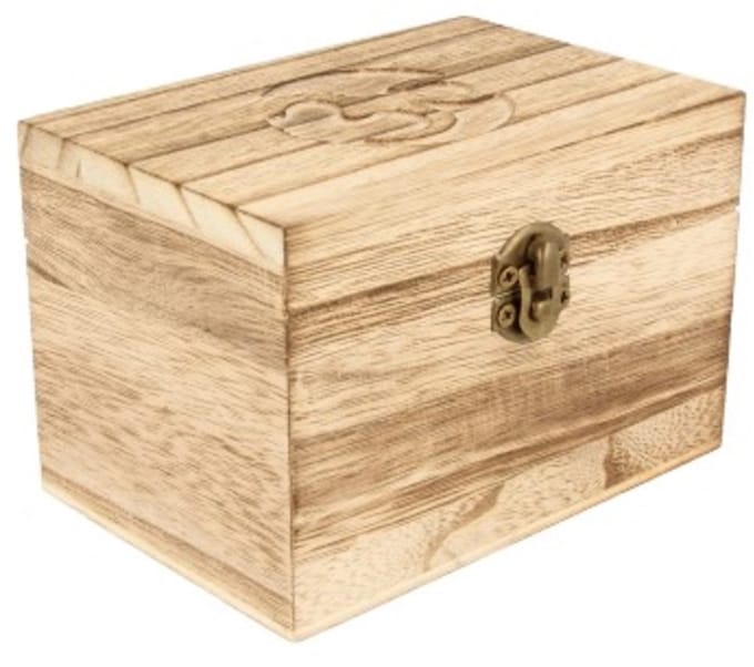 Verpakking doosje / kistje hout Ohm simpel 12x8 cm