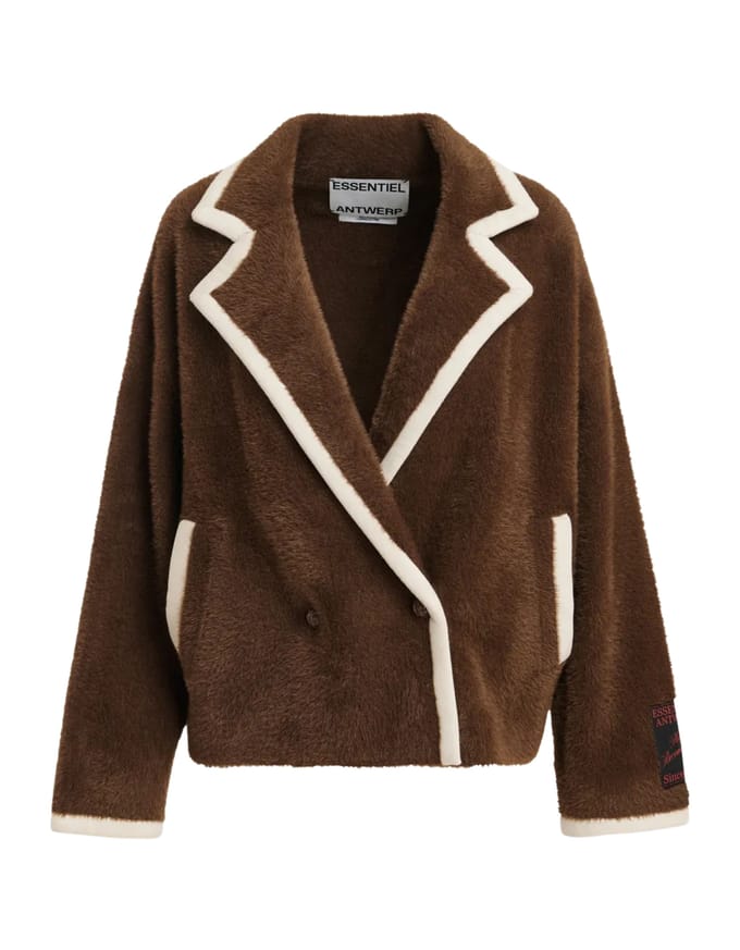 Essentiel Antwerp Contrast Cardigan Vesten Bruin Kugar