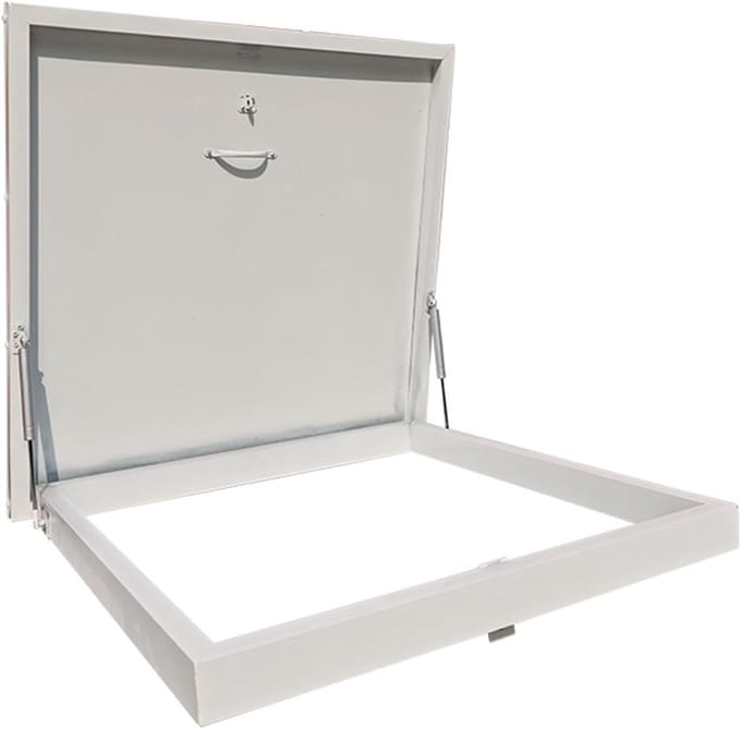 Dakluik Aluminium - Zolder Deur - Toegang Daken - Roestbestendig - 76 cm - Grijs