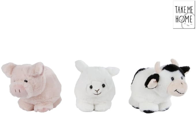 Boerderijdieren pluche bol knuffel 12cm - Take Me Home speelgoed.