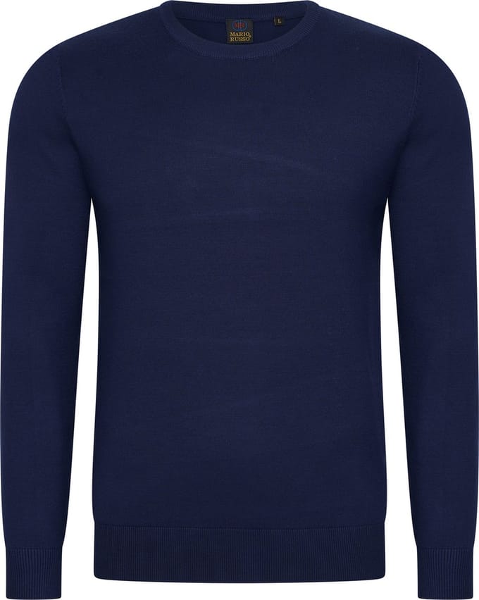 Mario Russo Ronde Hals Pullover - Trui Heren - Sweater Heren - Navy - XXL