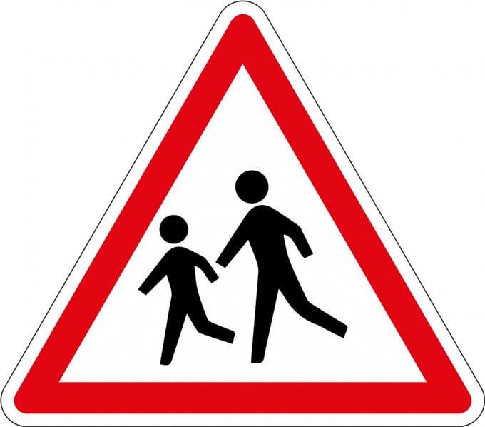 Overstekende kinderen sticker, J21 50 mm - 10 stuks per kaart