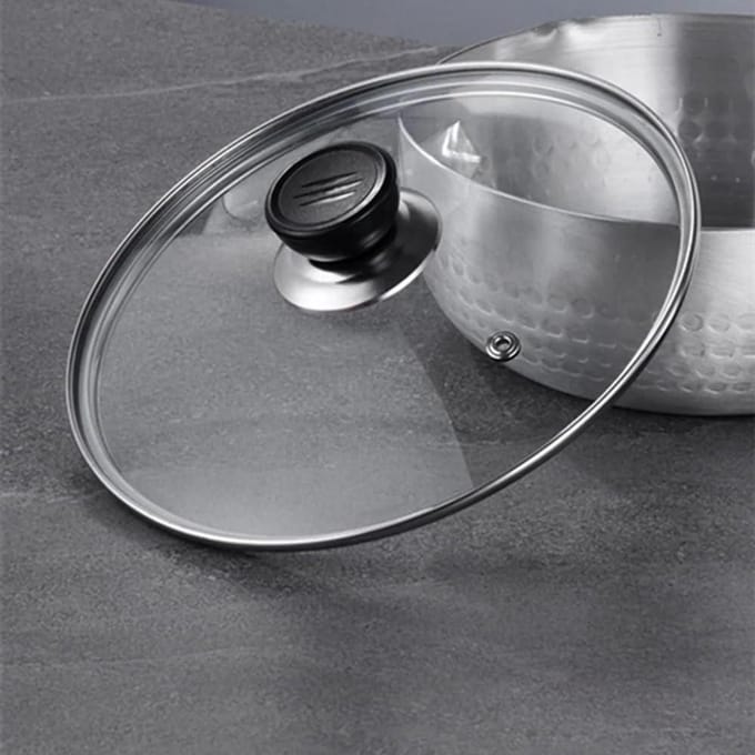 Pan Deksel - Pot Cover - Energiezuinig Koken - Zichtbaar RVS Rand - 20 cm - Transparant
