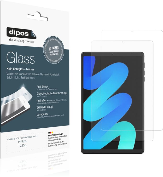 dipos – 2x Matte Pantserfolie geschikt voor Philips T7250 | 9H Screenprotector