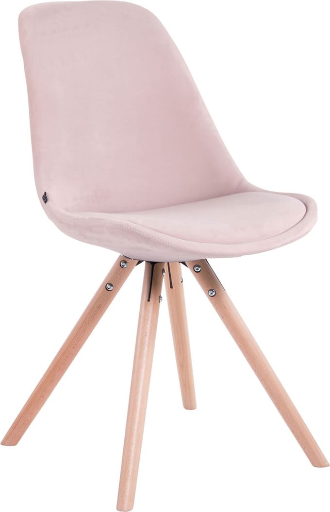 CLP Toulouse Set van 4 Stoelen - Rond frame - Fluweel roze natura