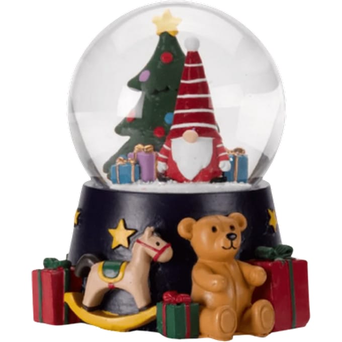 Drie Koningen LED Sneeuwbol Kerstman - 10cm